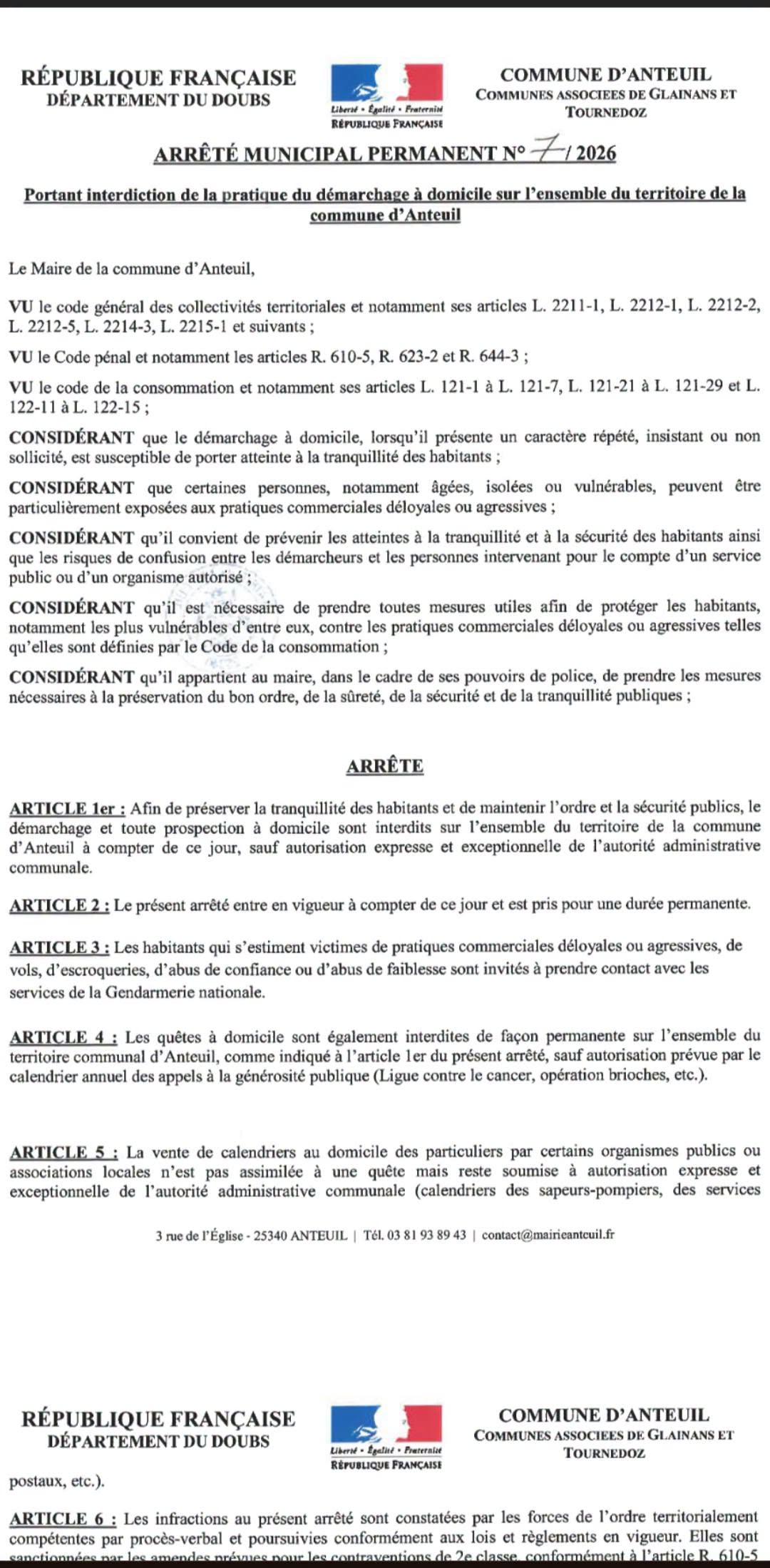 Démarchage à domicile 