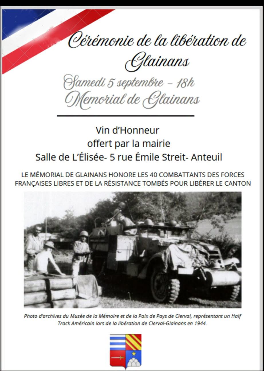 Cérémonie de la libération de Glainans
