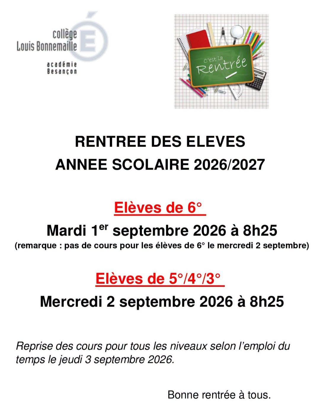 Rentrée