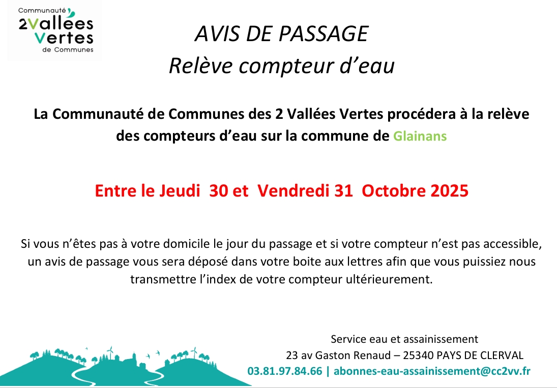 Relève compteurs d 'eau 